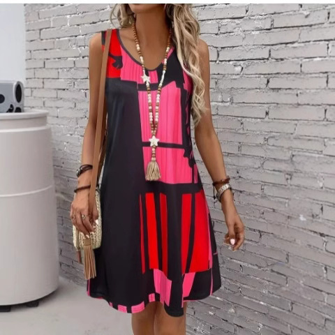 Casual Versatile And Stylish Striped V-neck Dress - Image 6