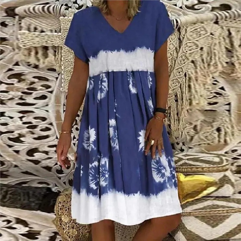 Womens Loose-fitting Printed Dress - Image 2