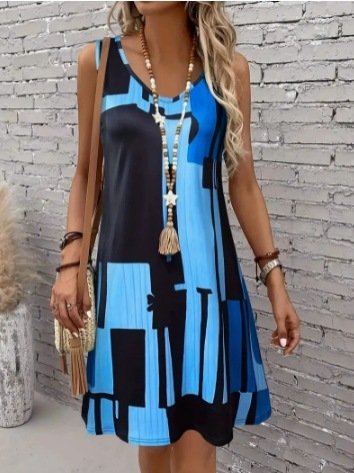 Casual Versatile And Stylish Striped V-neck Dress - Image 2