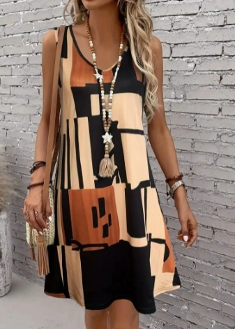 Casual Versatile And Stylish Striped V-neck Dress - Image 10