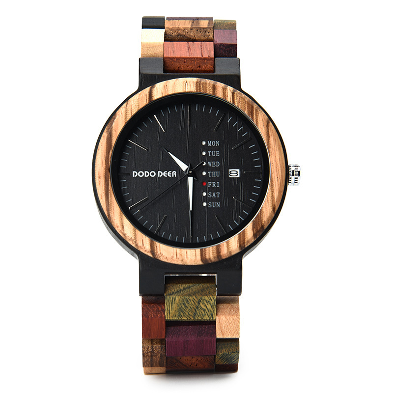 Wood Couple's European And American Style Calendar Watch - Image 6
