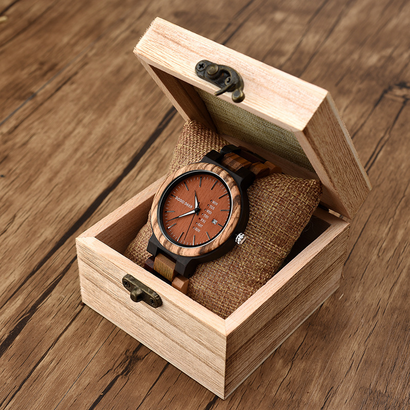 Wood Couple's European And American Style Calendar Watch - Image 5